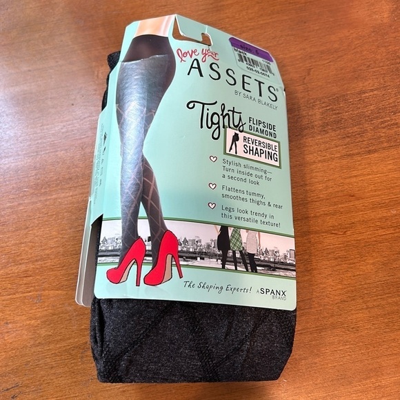 Love your assets flipside diamond tights reversible shaping black size 2X plus - Picture 1 of 6